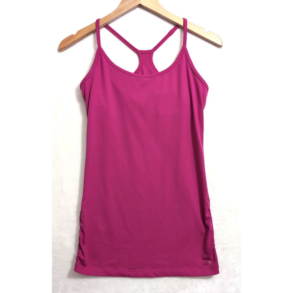 Victoria Secret Tank Top Womens S Pink Activewear Gym Shelf Bra VSX